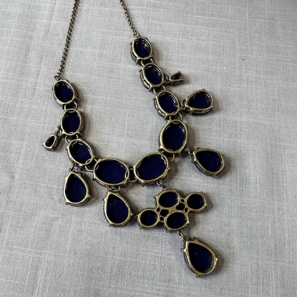 J. Crew Dark Blue Cascading Stone Necklace - Picture 8 of 13